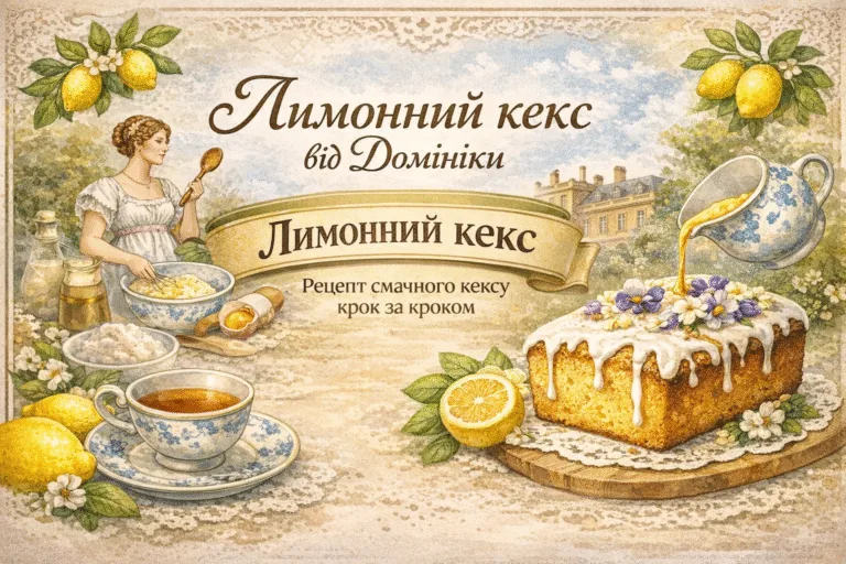 Рецепт лимонного кексу покрокова інструкція в естетичному вінтажному стилі