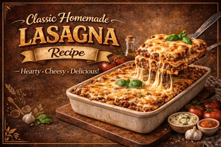 Classic Homemade Lasagna Recipe  Hearty  Easy Cheesy Layers  Best Comfort Food