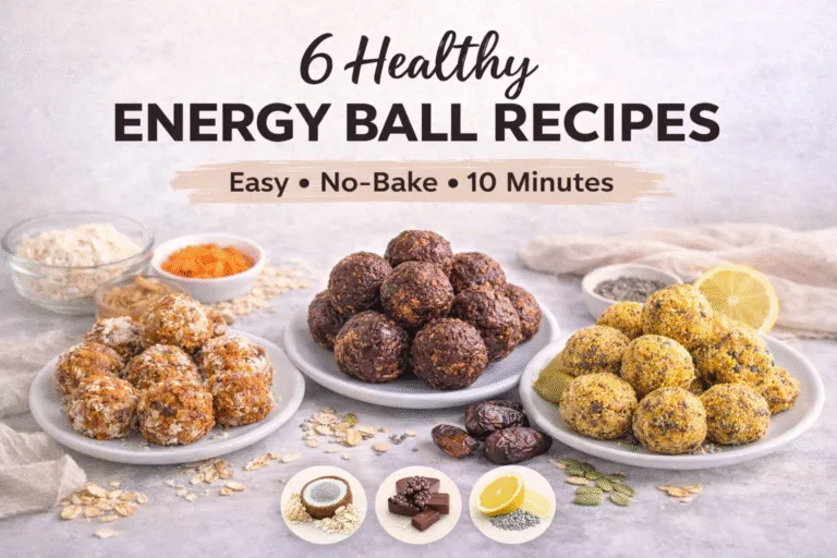 6 Healthy No-Bake Energy Balls Easy High Protein Peanut Butter Snack Recipe