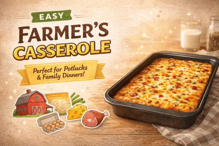 Grandma Helens Easy Farmers Casserole  Breakfast Egg  Ham Hash Brown Casserole Recipe
