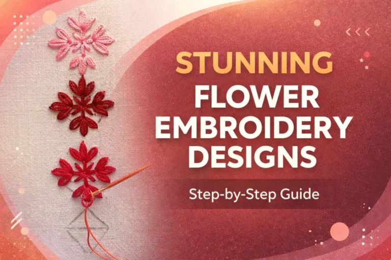 Hand Embroidery Flower Design Tutorial for Beginners  DIY Floral Stitching Pattern