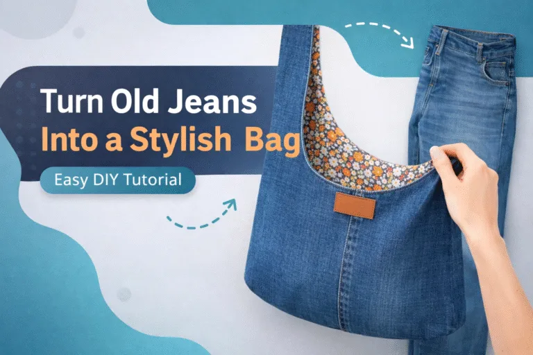 DIY Upcycled Denim Tote Bag Tutorial Easy Repurposed Jeans Sewing Project Ideas