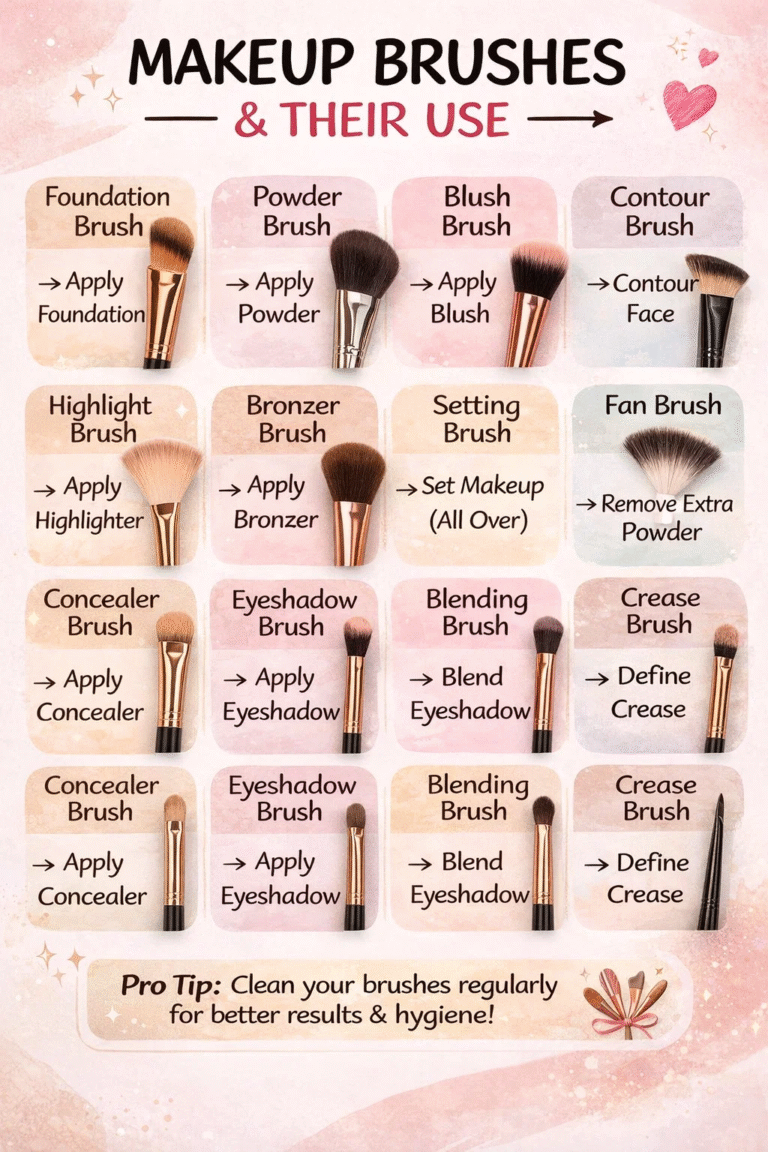 Essential Makeup Brushes and Their Uses A Complete Guide for Beginners