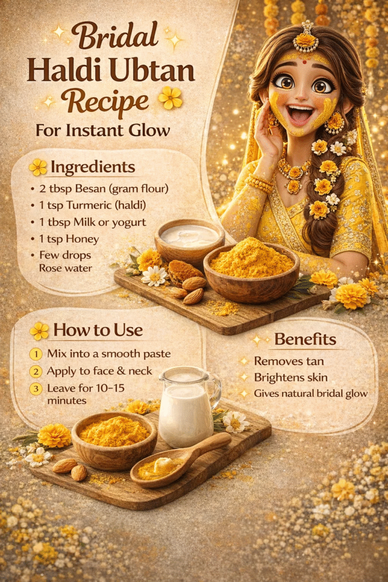 Bridal Haldi Ubtan Recipe for Instant Glow  DIY Turmeric Besan Face Pack for Brides