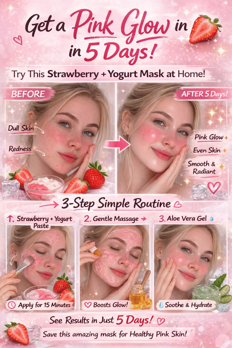 DIY Strawberry  Yogurt Face Mask  Get Pink Glow  Clear Skin in 5 Days
