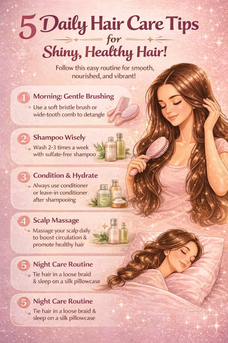 5 Daily Hair Care Routine Steps for Shiny  Healthy Hair Step-by-Step Guide