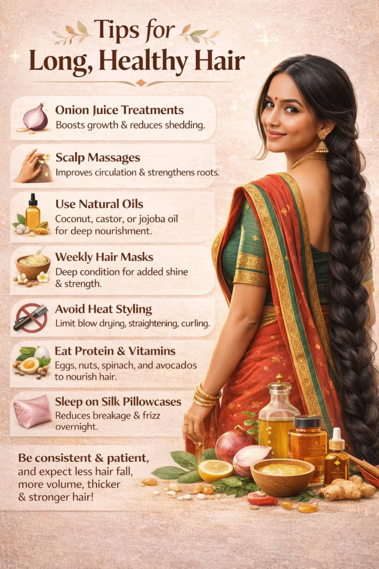 How to Grow Long Healthy Hair Onion Juice, Scalp Massage  Natural Hair Care Tips