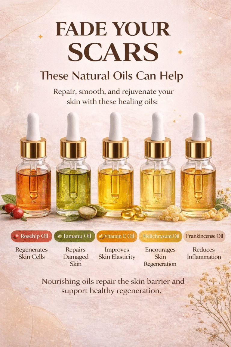 5 Best Natural Oils to Fade Scars Rosehip, Vitamin E,  Tamanu Oil for Skin Repair