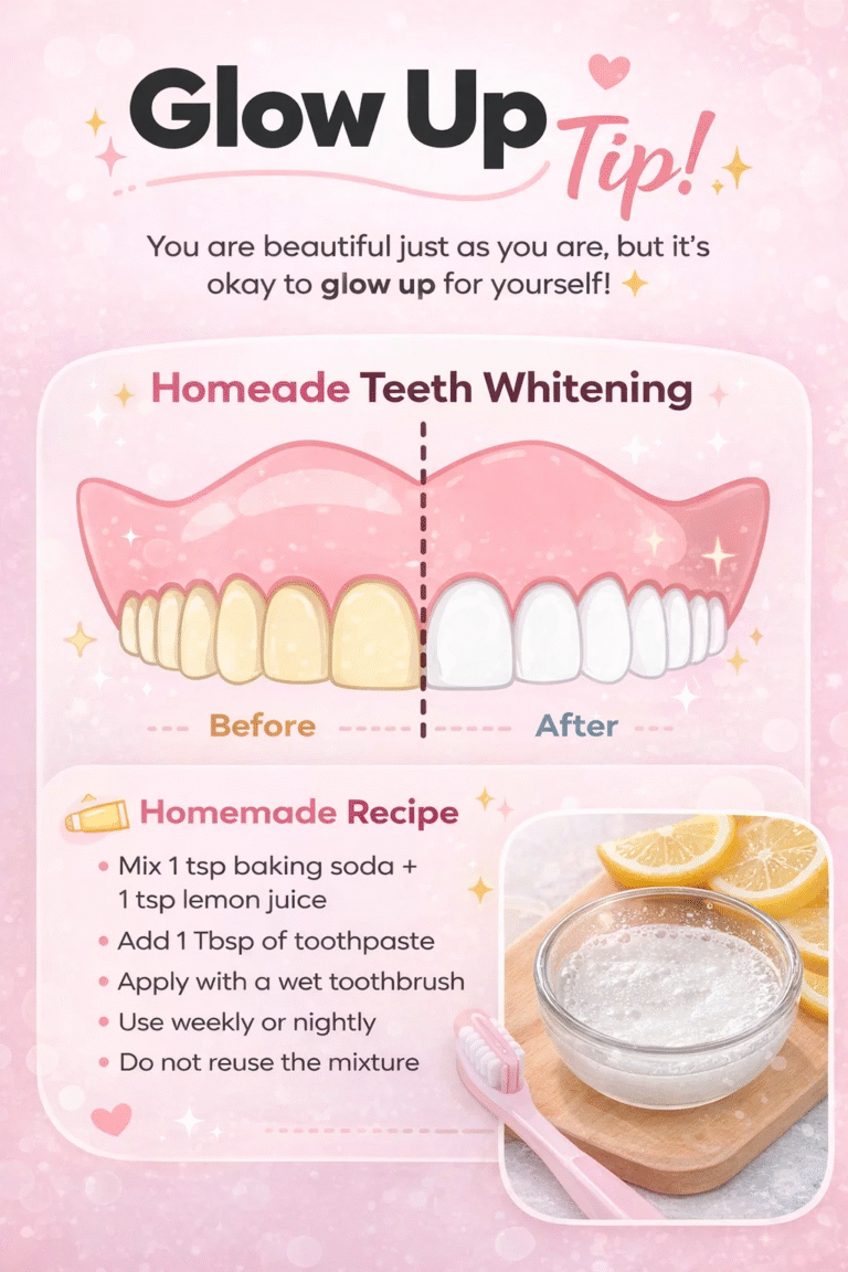 Easy DIY Teeth Whitening at Home  Baking Soda  Lemon Glow Up Hack
