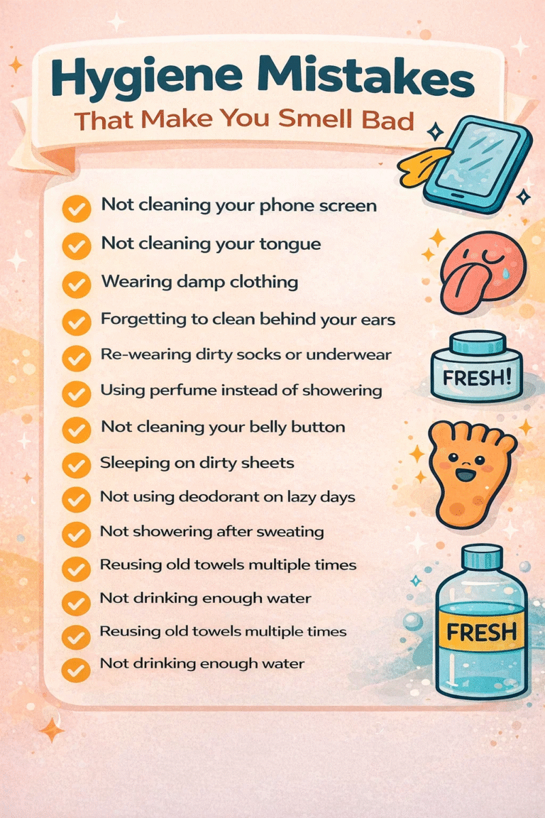 12 Common Hygiene Mistakes That Make You Smell Bad  Daily Self Care  Glow Up Tips