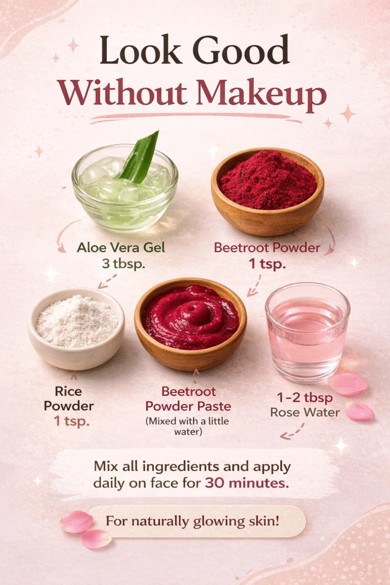 DIY Natural Glow Face Mask Beetroot, Aloe Vera  Rice Powder for Clear Skin