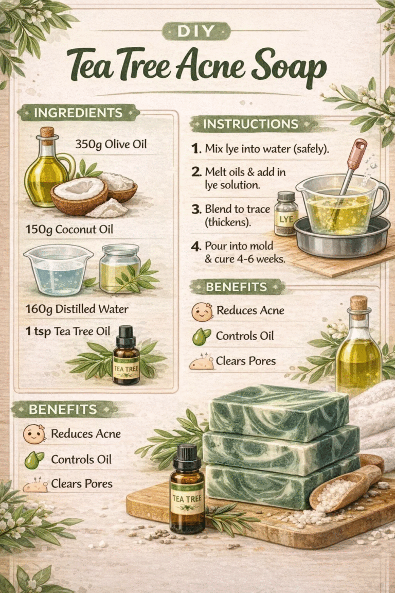 DIY Tea Tree Oil Acne Soap Recipe  Easy Cold Process Soap for Clear Skin