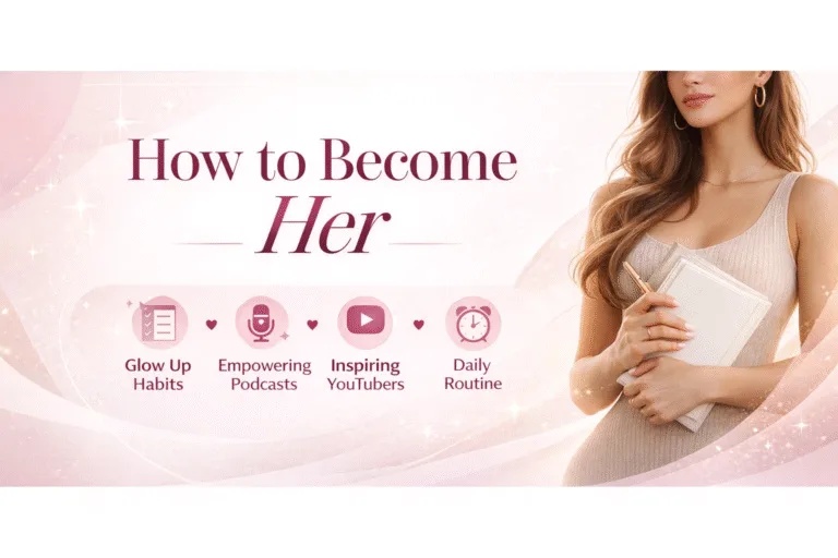 How to Become Her Glow Up Checklist Poster Feminine Energy Habits  Daily Routine Wall Art