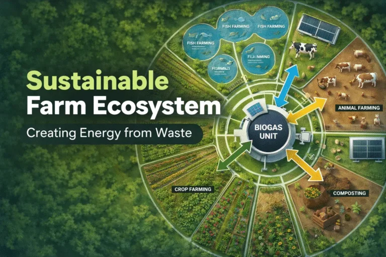 Circular Integrated Farming System Biogas, Livestock  Organic Crop Management Ideas