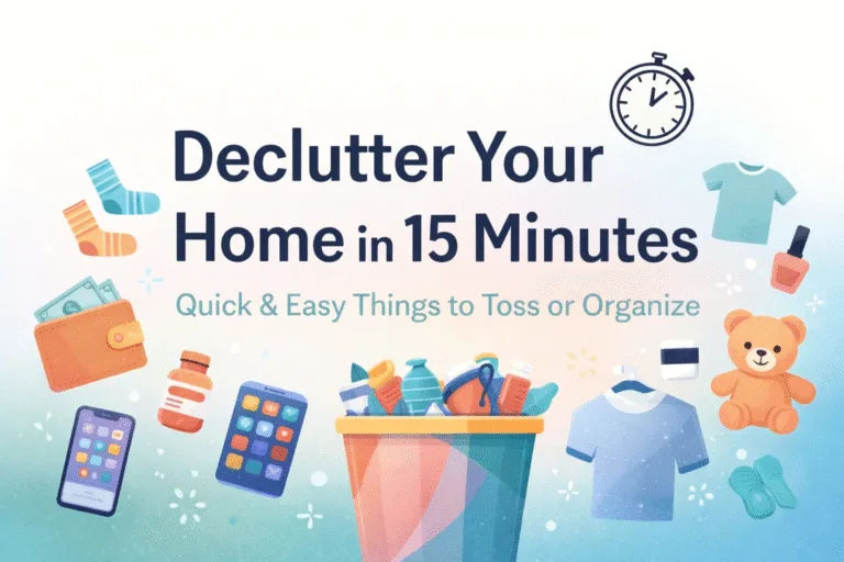 50 Quick Things to Declutter in 15 Minutes or Less Easy Home Organization Checklist