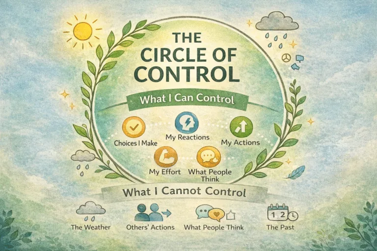 Relax and Heal Art Therapy Circle of Control Activity for Mental Wellness and Self-Care