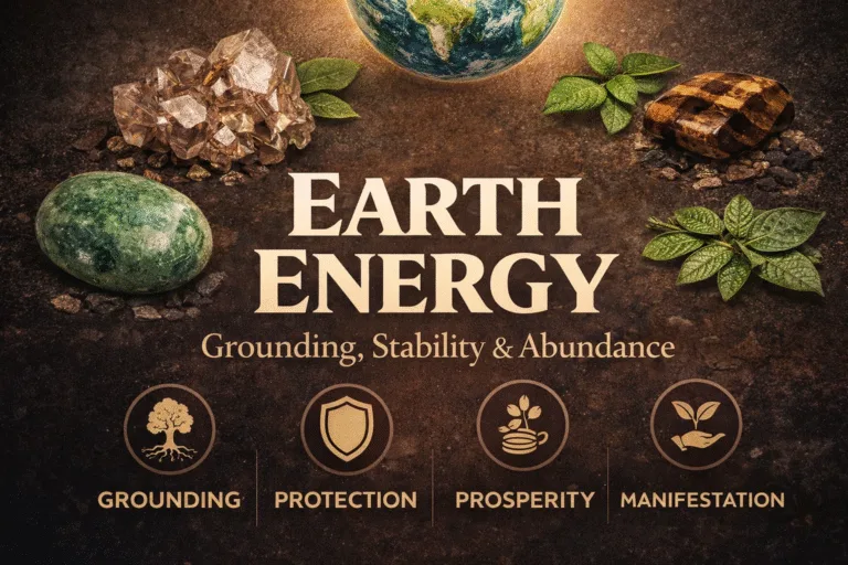Earth Energy Guide Root Chakra Crystals  Herbs for Grounding, Prosperity  Protection