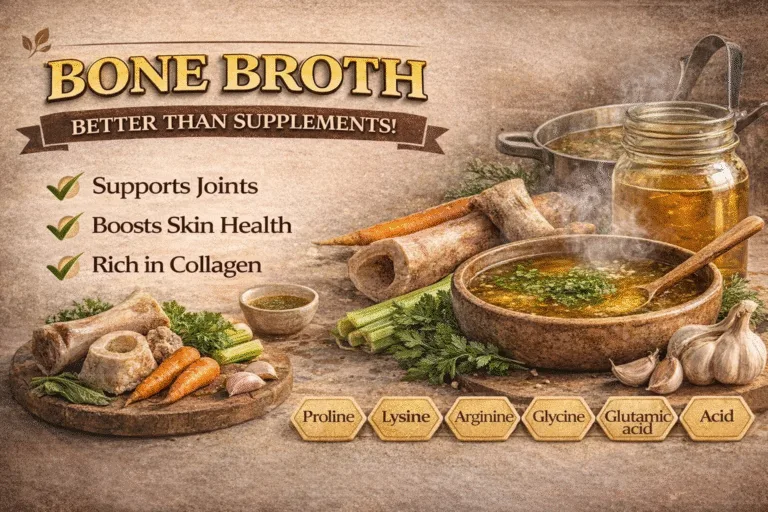 Pure Collagen Bone Broth Benefits Natural Anti-Aging Amino Acids for Skin, Joints  Health