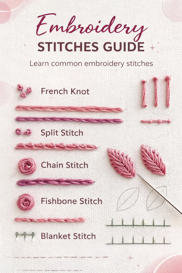 How to Embroider for Beginners 10 Essential Hand Embroidery Stitches Sampler Guide