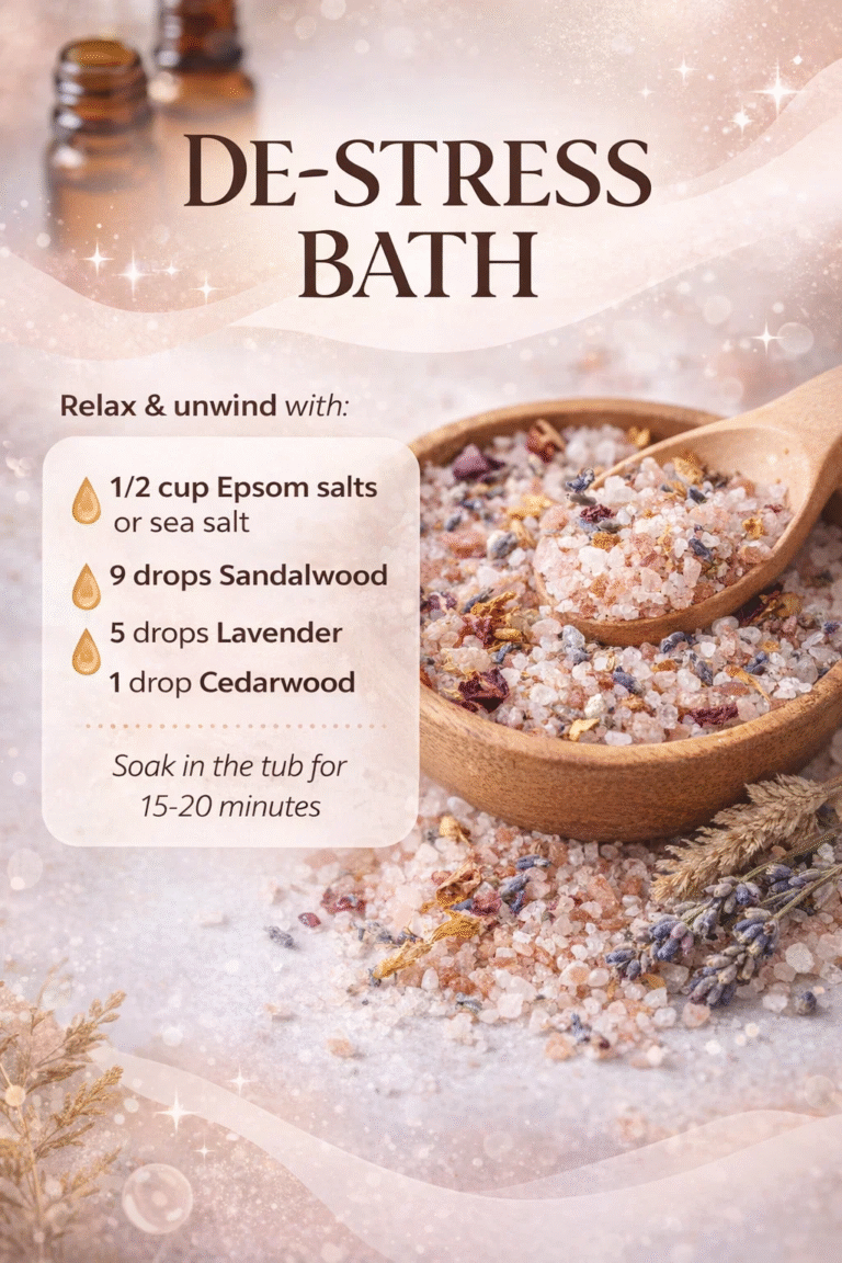 DIY Relaxing De-Stress Bath Soak Recipe with Epsom Salt and Essential Oils