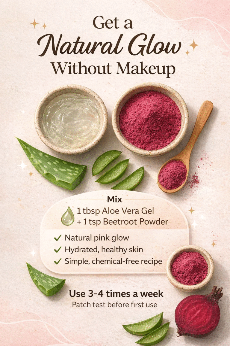 Natural Pink Glow Without Makeup DIY Beetroot  Aloe Mask