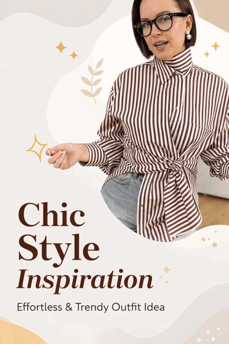 How to Style an Oversized Striped Shirt with a Brooch Hack for Women Over 40