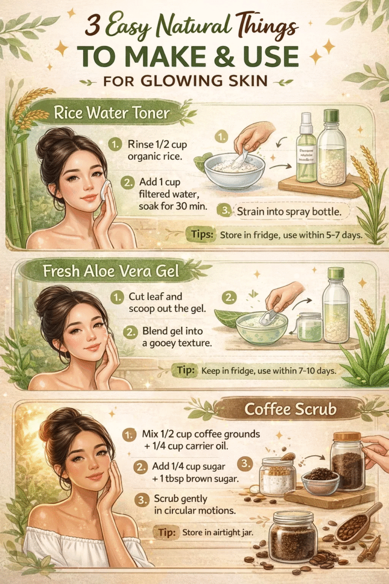 3 DIY Skincare Recipes for Glowing Skin Rice Water, Aloe Vera  Coffee Scrub