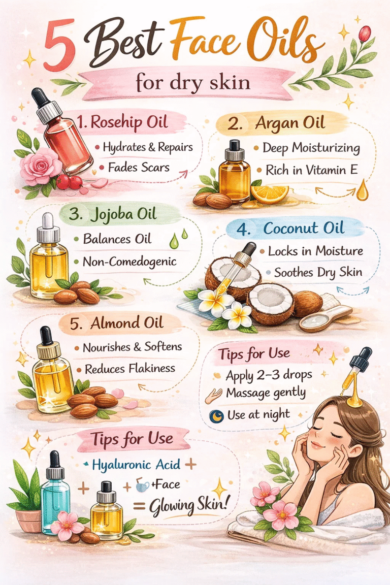 5 Best Face Oils for Dry Skin Rosehip, Argan  Jojoba for Glowing Skin