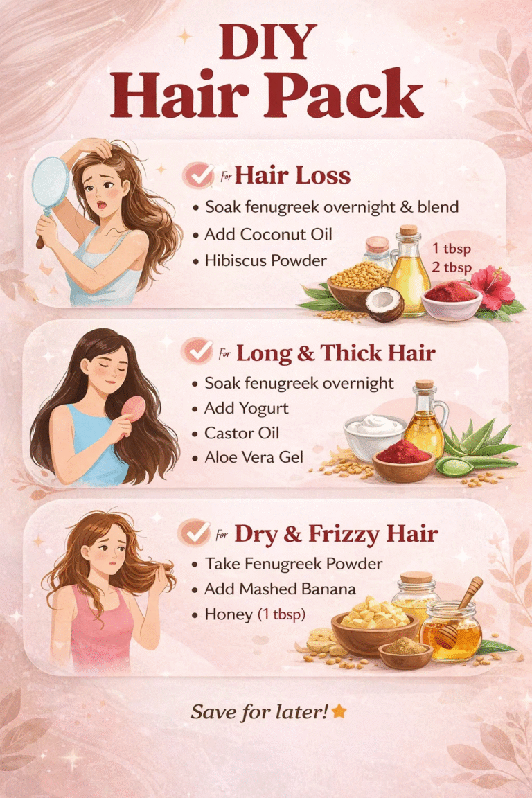 DIY Fenugreek Hair Pack for Hair Growth, Hair Loss  Frizzy Hair Remedies