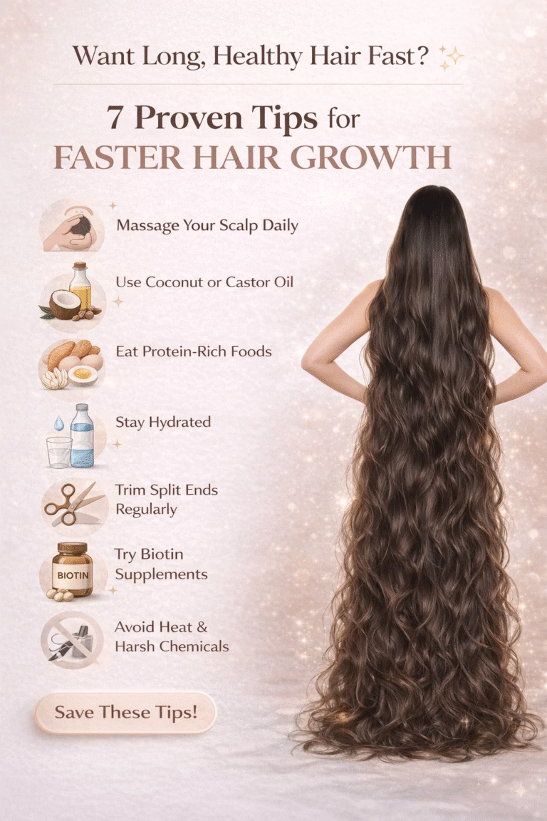 7 Proven Tips for Faster Hair Growth  Healthy Hair Scalp Massage, Biotin,  Hair Care Tips