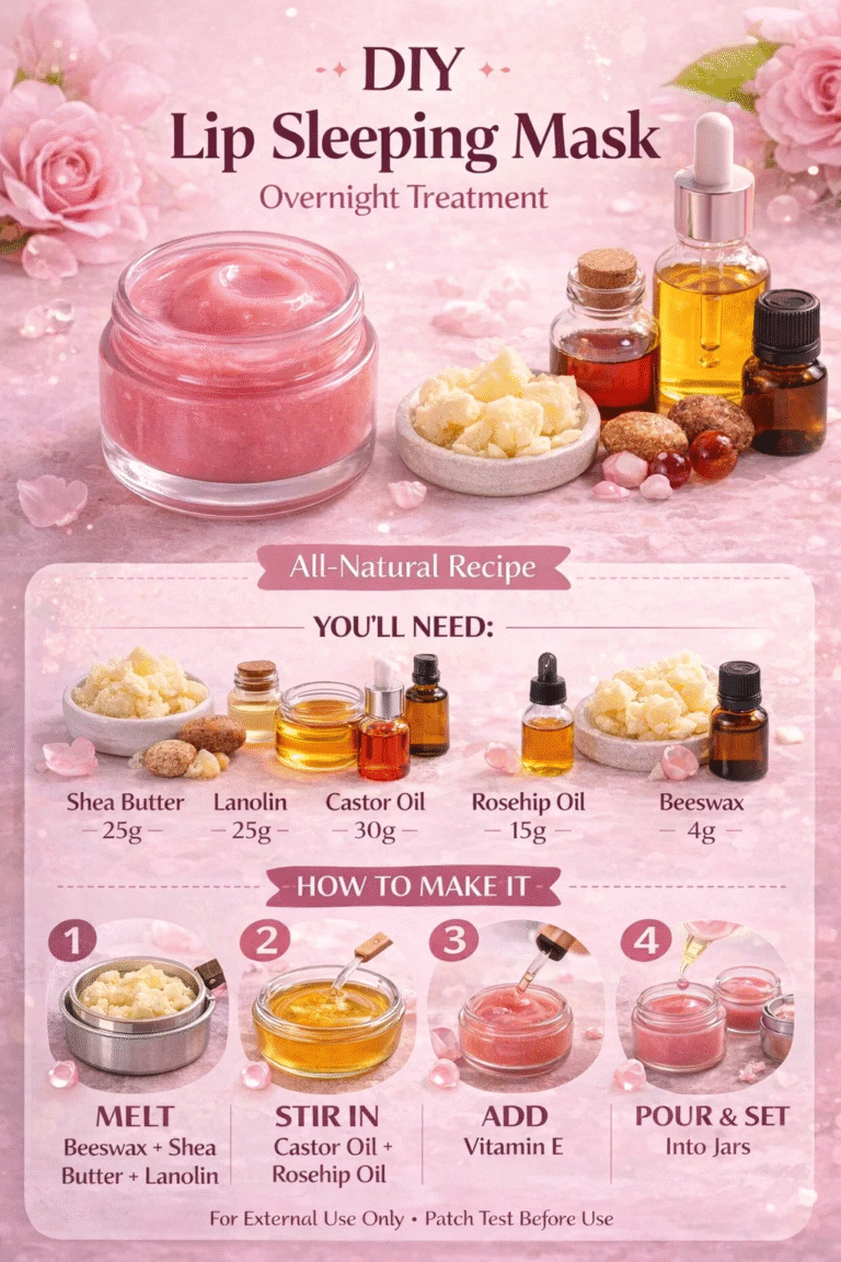 DIY Lip Sleeping Mask Recipe  Overnight Lip Treatment with Shea Butter  Rosehip Oil