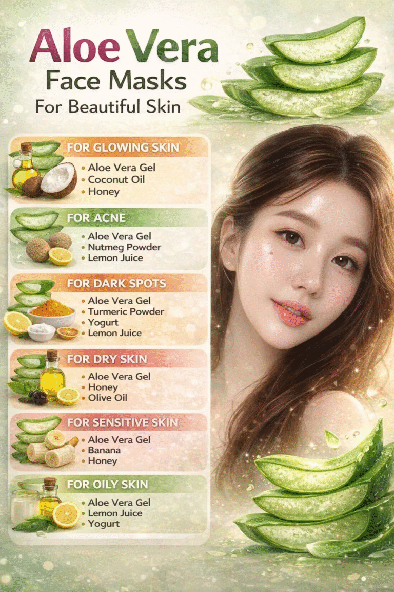 7 Aloe Vera Face Mask Recipes for Glowing Skin  Acne  DIY Natural Skincare Remedies