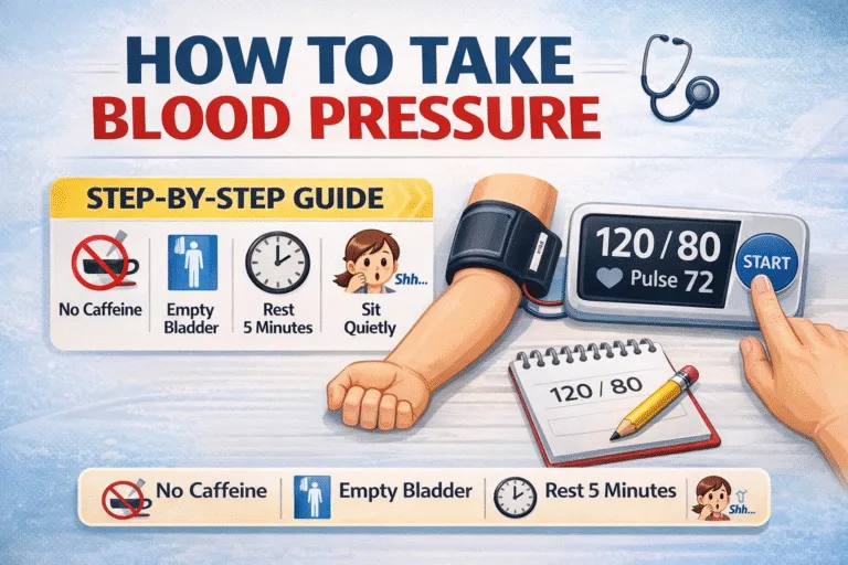 How to Take Blood Pressure at Home Correct Position, Steps  Reading Chart Guide
