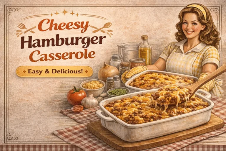 Cheesy Hamburger Casserole Recipe  Easy Family Dinner  Comfort Food Ground Beef Casserole