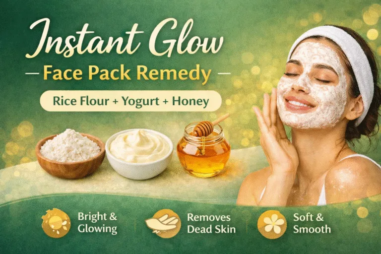 Instant Glow Eid Face Pack Rice Flour DIY Mask for Bright  Smooth Skin