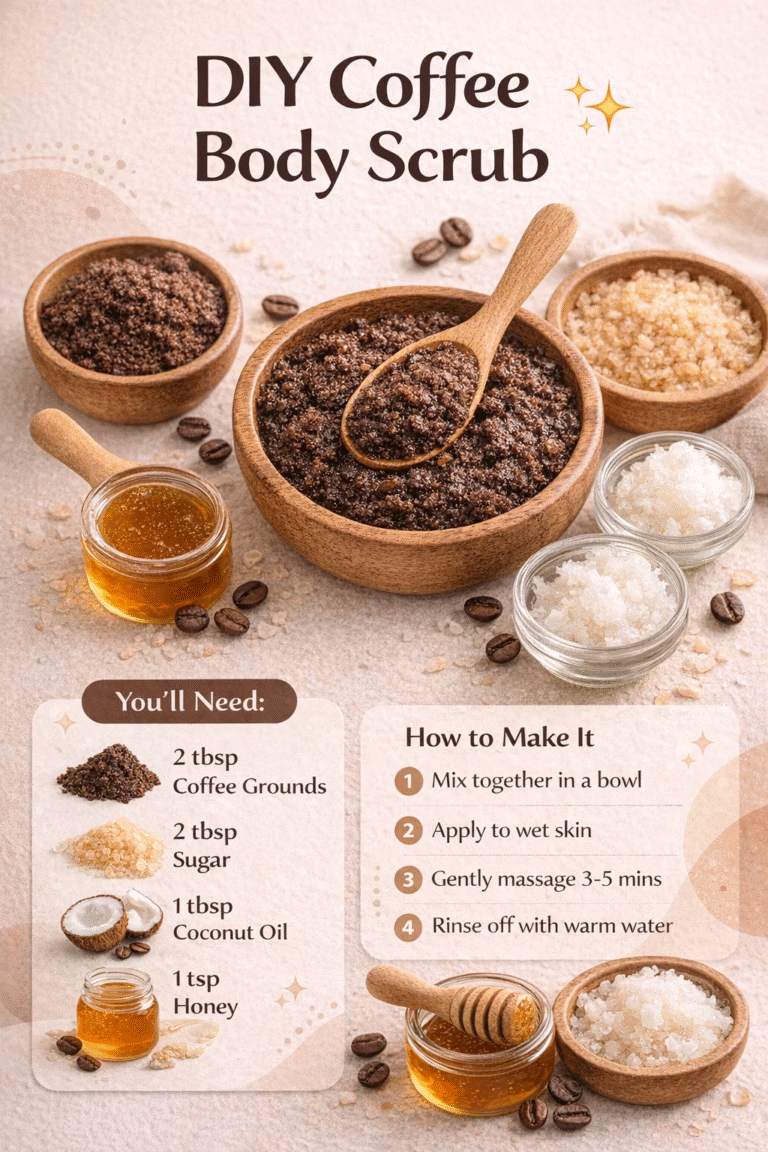 DIY Coffee Body Scrub for Glowing  Smooth Skin  Homemade Natural Exfoliator