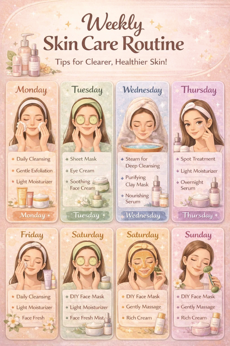 7-Day Weekly Skincare Routine Guide for Clearer, Healthier Skin  Daily Plan