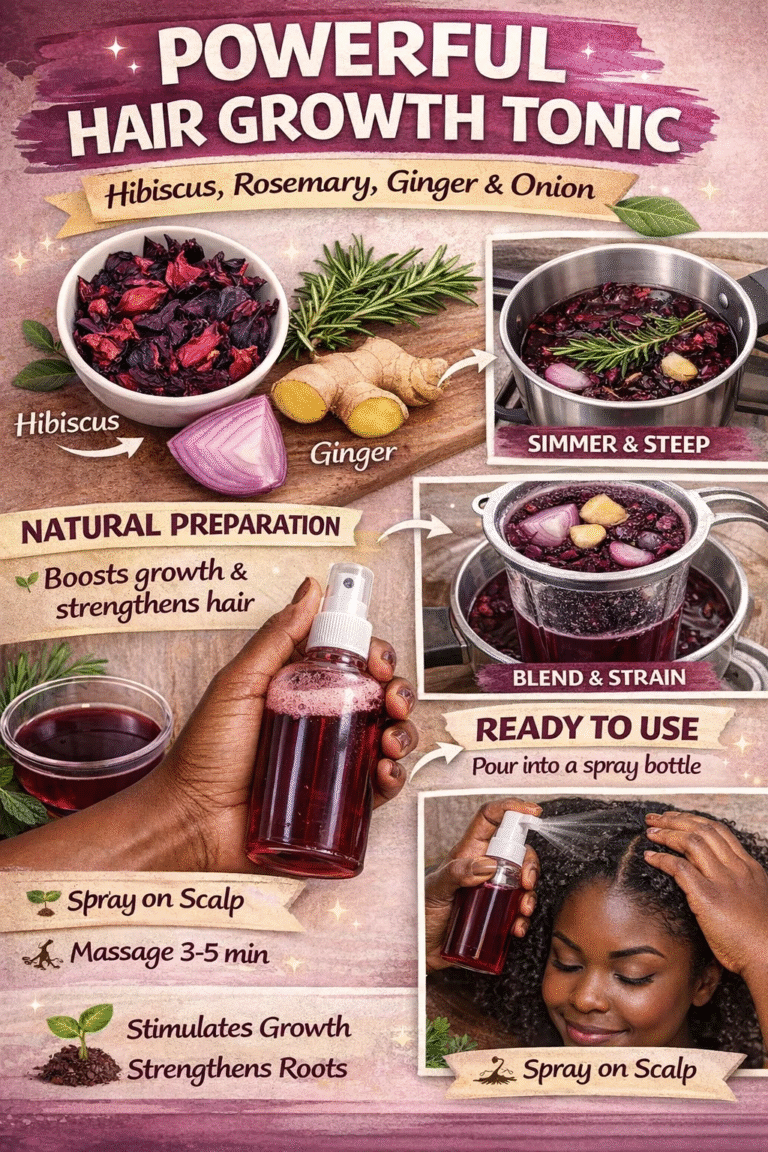 DIY Hair Growth Tonic Hibiscus, Rosemary  Ginger Spray for Stronger Hair
