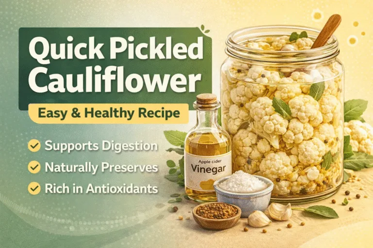 Quick Pickled Cauliflower Recipe with Apple Cider Vinegar  Easy Healthy Probiotic Snack