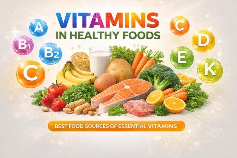 Healthy Food Vitamin Chart Poster – Nutritious Guide for Kitchen  Classroom 24×36