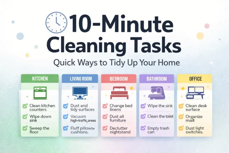 Quick 10-Minute House Cleaning Checklist Easy Room-by-Room Speed Cleaning Tips  Home Hacks