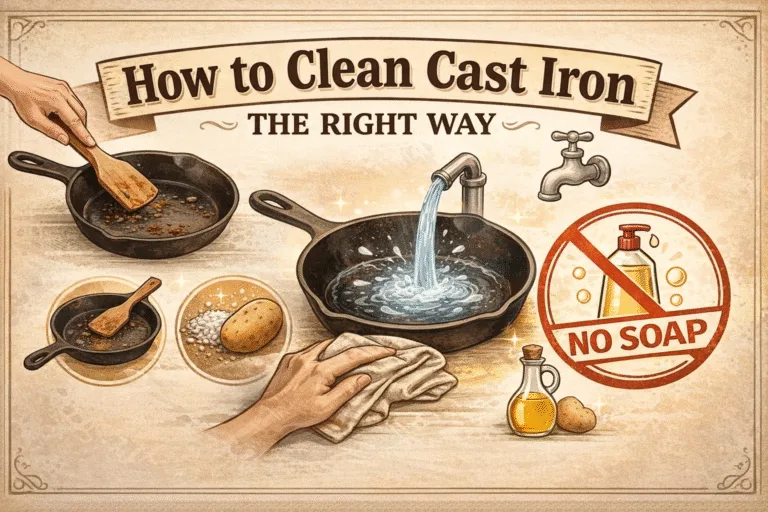 How to Clean Cast Iron the Right Way Easy Cast Iron Skillet Care and Seasoning Guide