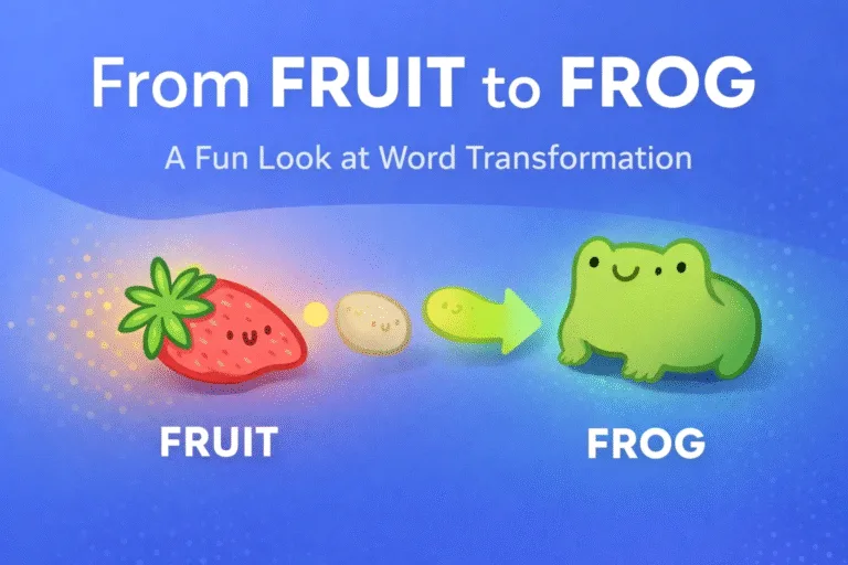 Cute Frog to Strawberry Evolution Art Print – Aesthetic Froggy Fruit Illustration Poster