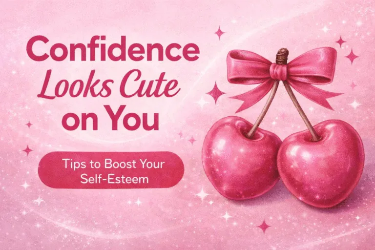 Pink Cherry Confidence Aesthetic Poster – Retro Coquette Depop Home Decor Accessory