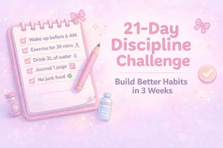 21-Day Discipline Challenge Aesthetic Habit Tracker for Personal Growth  Daily Consistency