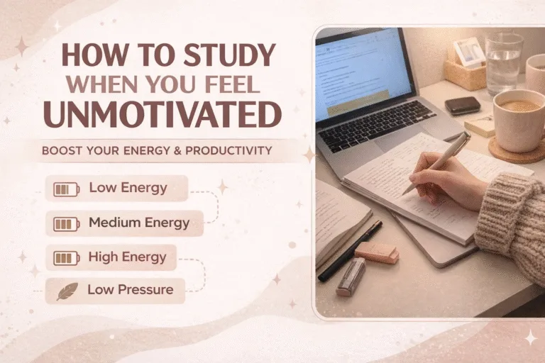 How to Study with No Motivation Energy-Based Study Routine  Low Pressure Methods for Students