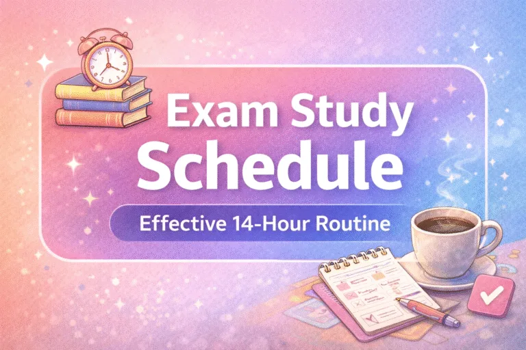 14-Hour Exam Glow-Up Study Plan Aesthetic Daily Timetable for Productive Academic Success