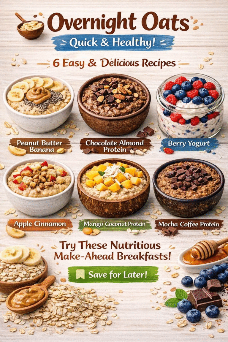 6 Quick  Easy High-Protein Overnight Oats Recipes  Healthy Meal Prep Breakfast Ideas