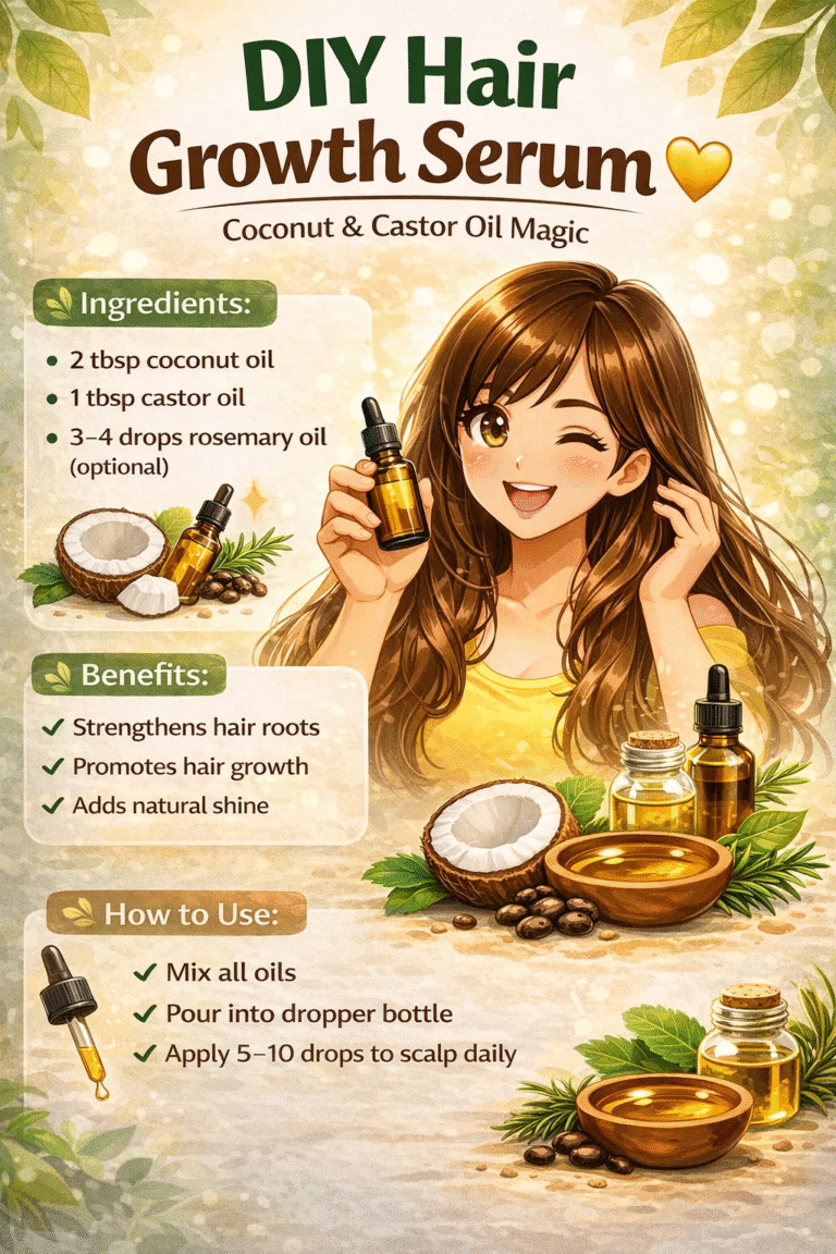 DIY Hair Growth Serum with Castor  Coconut Oil for Thick Long Hair