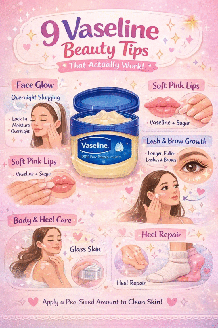 9 Vaseline Glow Up Hacks for Glass Skin, Long Lashes  Soft Lips  Beauty Care Tips 2026